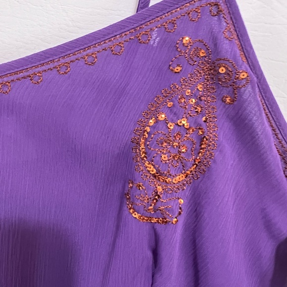 Mix It purple top with sequins boho sz 1x plus size EC - Picture 13 of 14